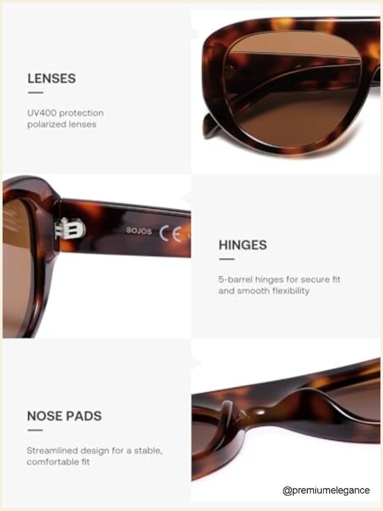 Retro Oversized Aviator Polarized Sunglasses Trendy Vintage Chic main image 6